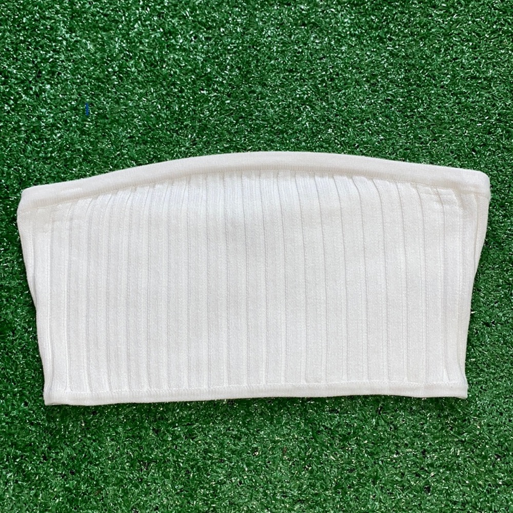 Fashion Nova Basic White Bandeau Top